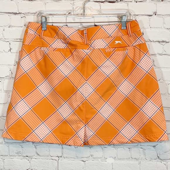 Slazenger Tennis/Golf Orange Plaid skirt skort - Picture 2 of 4